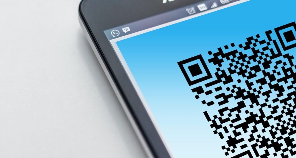 smartphone and QR code