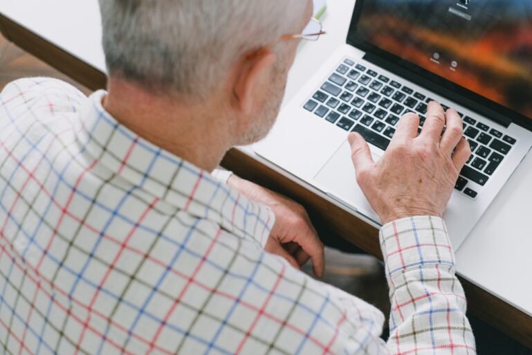 person using computer